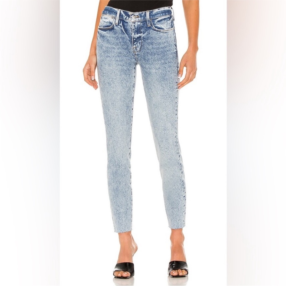 Frame Jeans Womens Size 28 Light Blue Le High Straight Lombard Cropped Denim